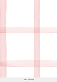 Gros plan sur le motif du papier peint Quadrille coloris Rose Bonbon
