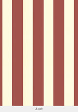 Papier peint à rayures verticales terracotta et beige motif décoratif