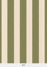 Papier peint à rayures verticales vert olive et beige motif décoratif