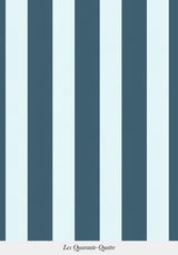 Papier peint à rayures verticales bleu gris et blanc motif décoratif