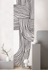 Caroline Gomez Isidore Leroy collaboration papier peint geometrique lés unique organique gris